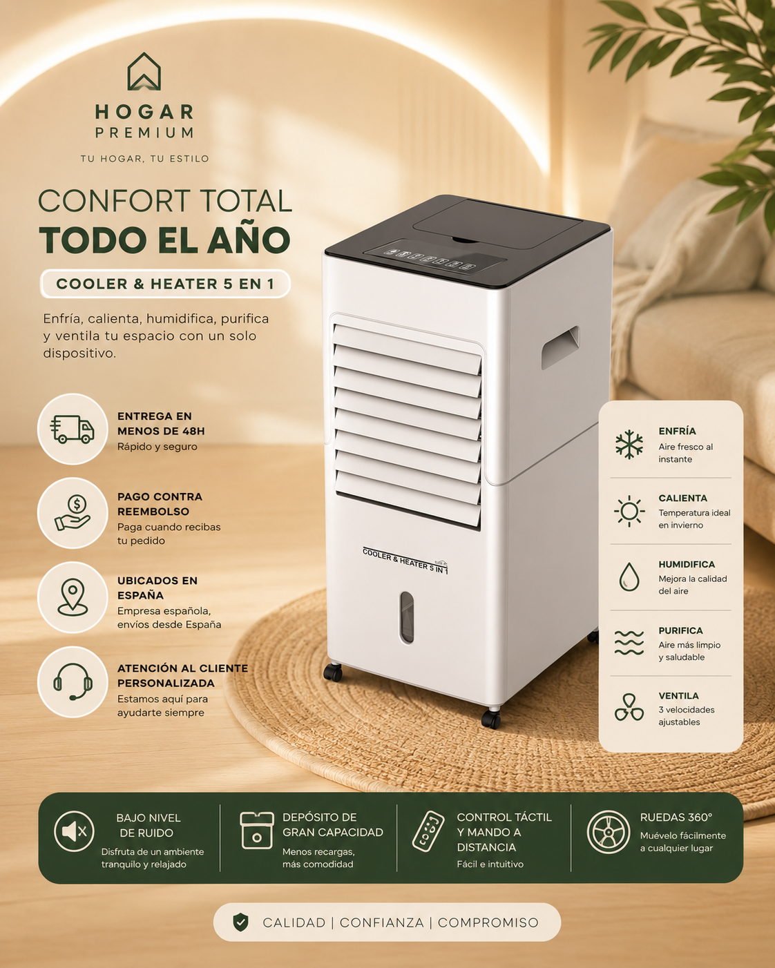 ❄️🔥 ClimatePro™ | Climatizador 5 en 1 con Mando a Distancia