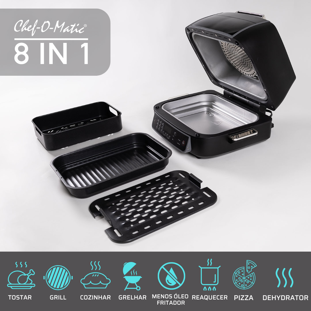 Horno, Grill y Freidora de aire 8 funciones en 1